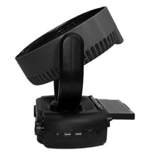 RXF-50 Rechargeable 4-Band Radio, Bluetooth(R) Speaker, 3-Speed Oscillating Fan, and LED Light with Solar Charging