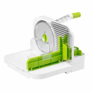 Deli Slicer with 6.5-In. Stainless Steel Blade, White with Green
