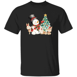Snowman Unisex Black T-Shirt
