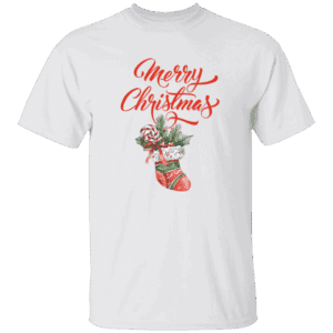 Merry Christmas Unisex Black & White T-Shirt