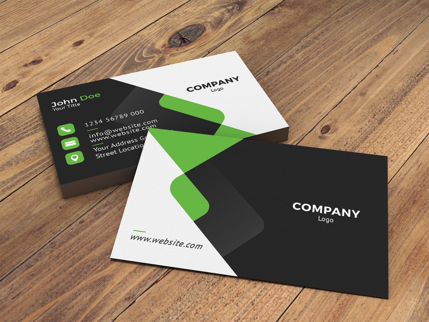 02 Cotemporary business card GREEN mockup