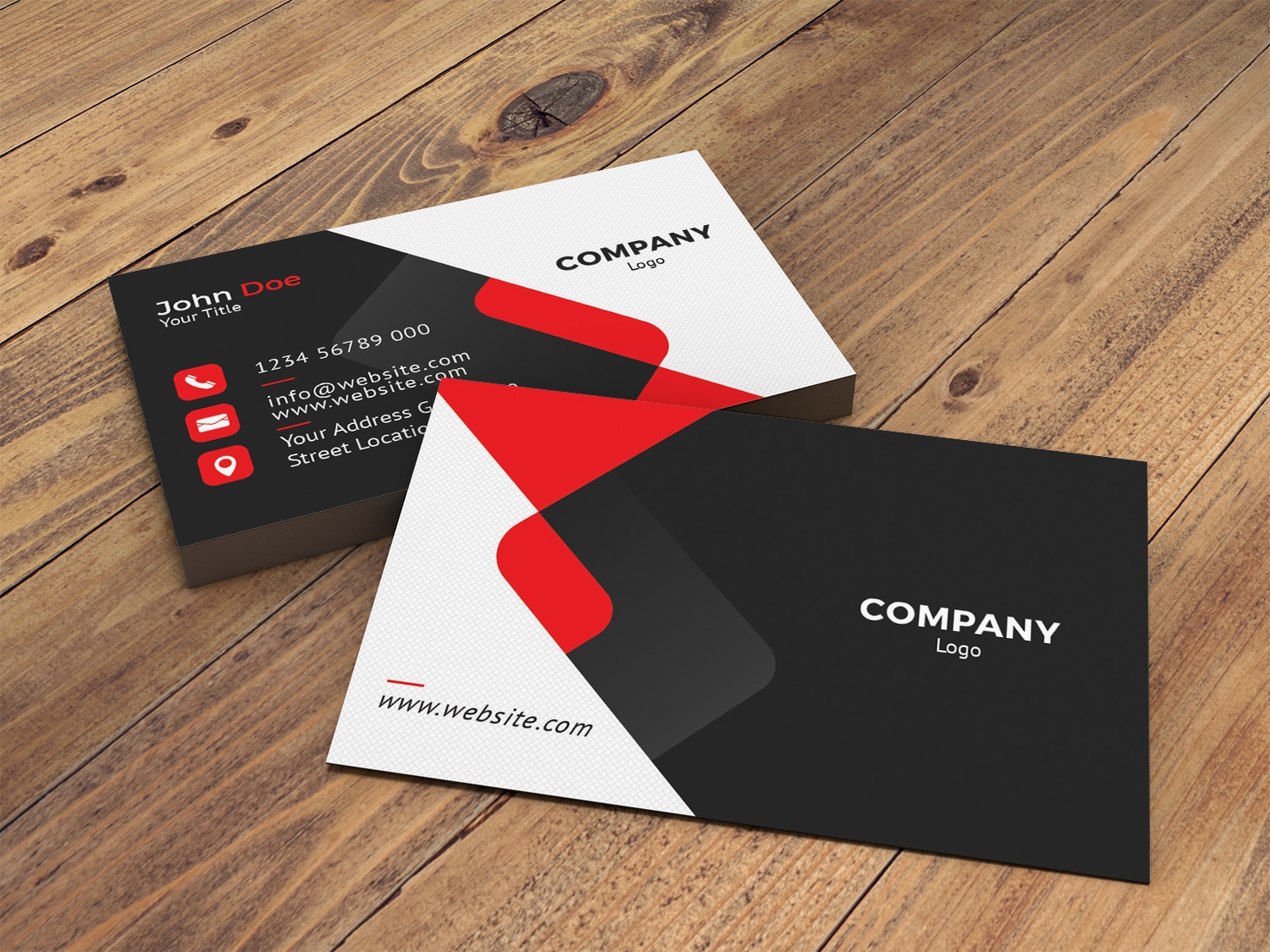 04 Cotemporary business card RED mockup