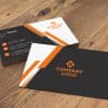 06 Orange gradiend lines Business Card