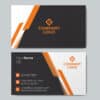 06 Orange gradiend lines Business Card mockup2
