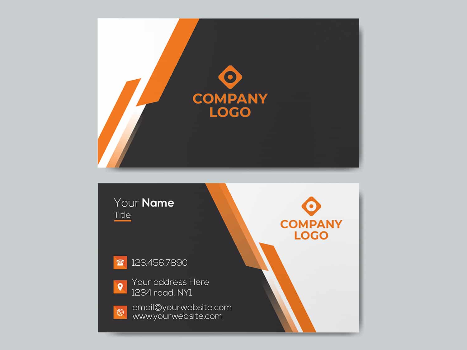 06 Orange gradiend lines Business Card mockup2