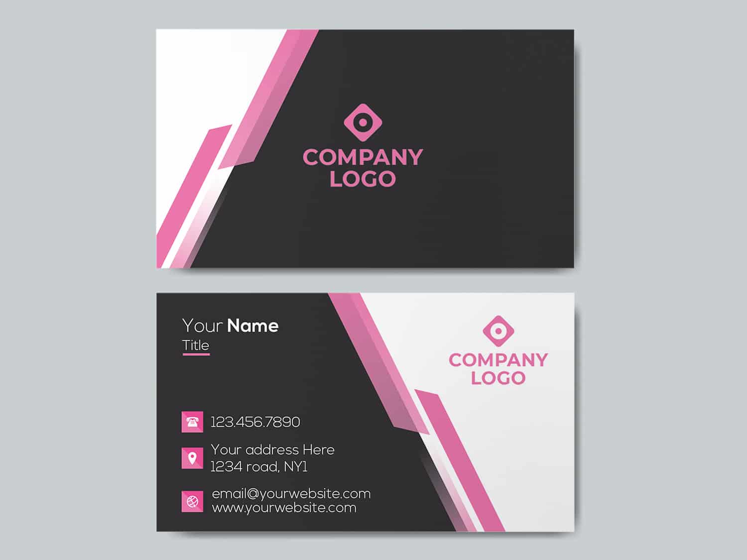 07 Pink gradiend lines Business Card mockup2