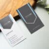 08 Modern Sky Blue Vertical Business Card