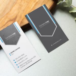 Modern Vertical Business Card - Sky Blue