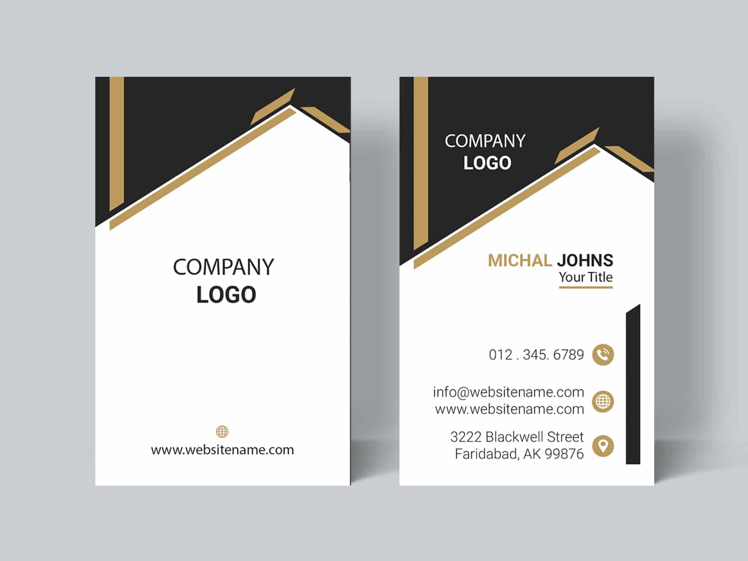 09 Vertical Gold Arch business card mockup2