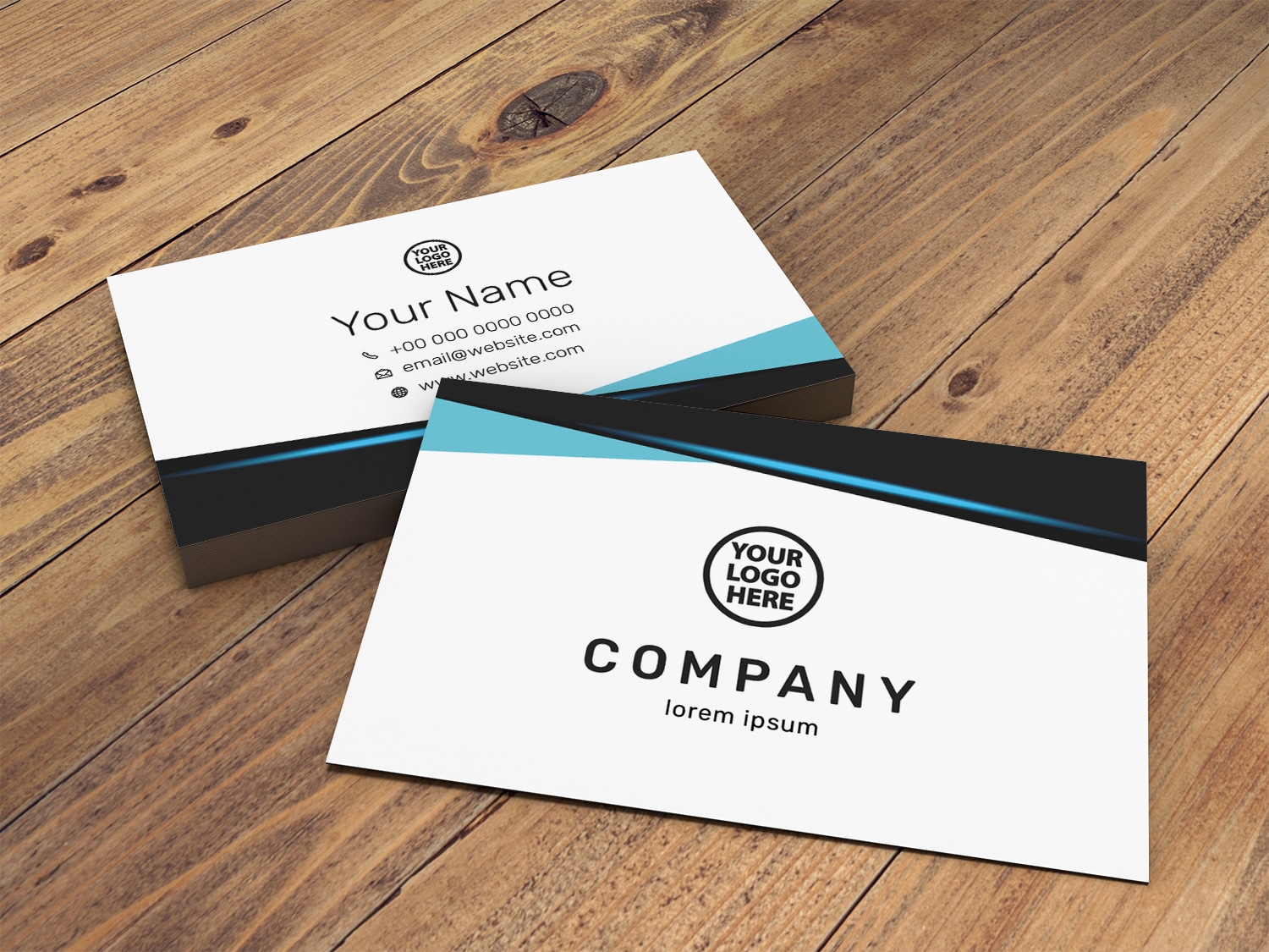 12 Stripe card design light blue mockup