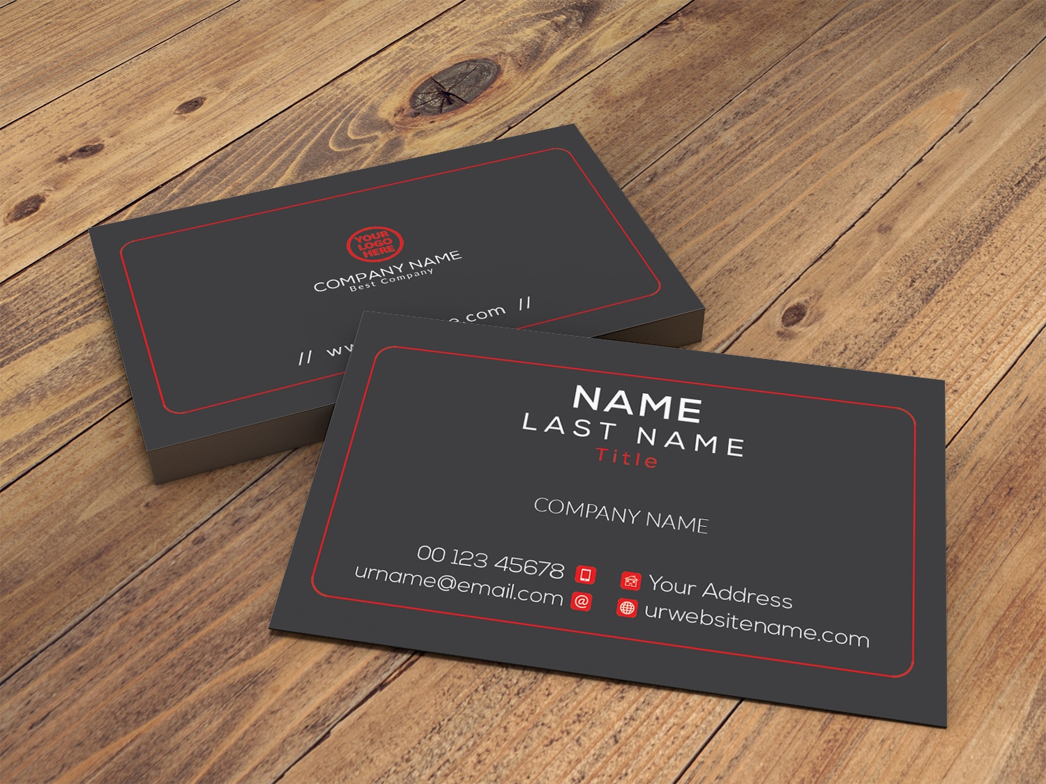 15 Sena Business card grey-red mockup
