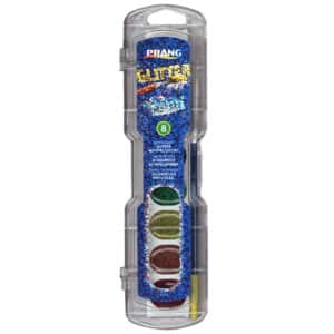 Washable Watercolors Set, 8 Assorted Glitter Colors w-Brush