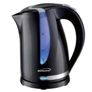 1,100-Watt Cordless Electric Kettle with Concealed Stainless Steel Heating Element, 360deg Base, Auto Shutoff, and Boil-Dry Protection (1.7 L; Black)