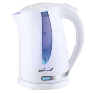 1,100-Watt Cordless Electric Kettle with Concealed Stainless Steel Heating Element, 360deg Base, Auto Shutoff, and Boil-Dry Protection (1.7 L; White)