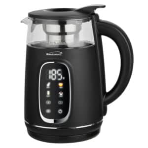 1,100-Watt 1.7-L Cordless Digital Glass Electric Kettle with Tea Infuser (Black)