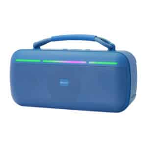 15-Watt-RMS Halo Glow Portable Bluetooth(R) Rechargeable Speaker with TWS, Lights, USB-microSD(TM) Card, FM, up to 20 Hours Play Time (Blue)
