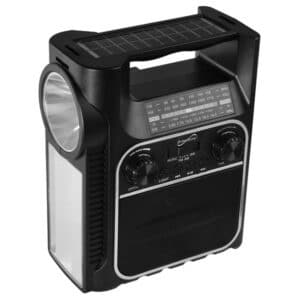 7-Watt Portable Rechargeable Bluetooth(R) Speaker with AM-FM-SW Radio, Solar Panel, LED Light and Lantern, USB-microSD(TM)-Aux, SC-1175ER