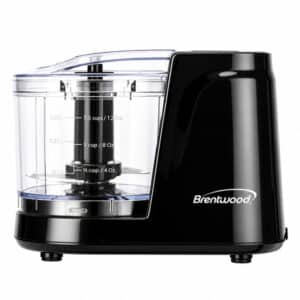 1.5-Cup 100-Watt Mini Food Chopper with 1-Touch Pulse, Stainless Steel Blades, Drizzle Hole, Dishwasher-Safe Parts, MC-102 (Black)
