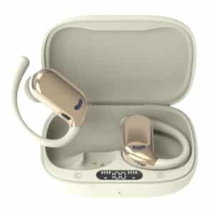 Nyxa TWS Bluetooth(R) v5.4 In-Ear Earphones with Mic, LED Battery Display on Charging Case, Flexible Earhooks, up to 6 Hours Play Time (Rose Gold)