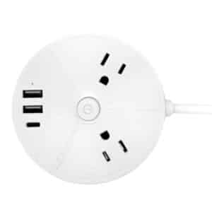 2-AC Outlet 3-USB Port 300 Joules Surge Protector Power Strip, 5-Ft. Cord with Straight Plug, CPAT500-050