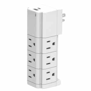 9-AC Swiveling Outlet and 2-USB Port 540-Joules Surge Protector Wall Tap, CPAT900-067