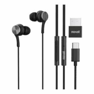 Fusion X USB-C(R) Earbuds with Built-in Microphone, Black