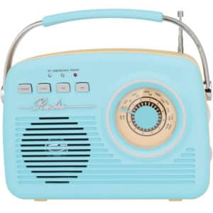 Retro Portable AM-FM Radio with Bluetooth(R), SC-1201 (Blue)