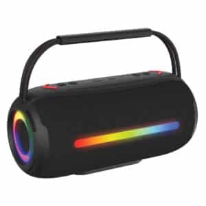 20-Watt FLEX-3 Micro Boom Portable Bluetooth(R) Flame Mini Speaker with TWS, RGB Lights, USB-microSD(TM) Card-Aux, FM, up to 6 Hours Play Time (Black)